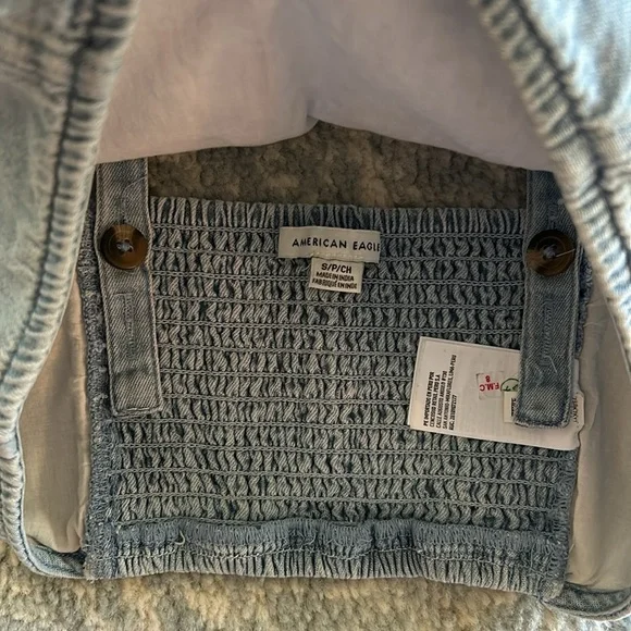 American Eagle high neck denim crop tank top - Picture 3 of 6